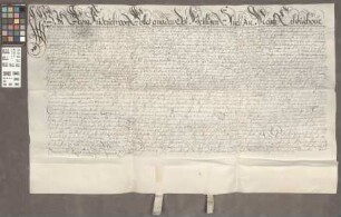Mainz (Generalia): Schuldverschreibung des Erzbischofs Georg Friedrich von Mainz für eine Anleihe bei der Stadt Bingen