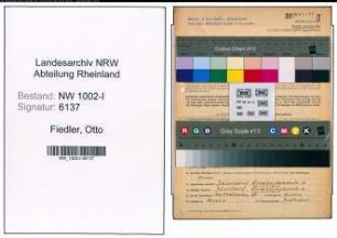 Entnazifizierung Otto Fiedler, geb. 10.08.1901 (Laborant)