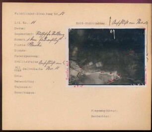 Foto einer russischen Stellung ein Kilometer südwestlich von Plewki (Luftbild)