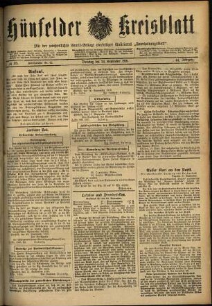 Ausgabe vom Dienstag, den 24. September 1918.