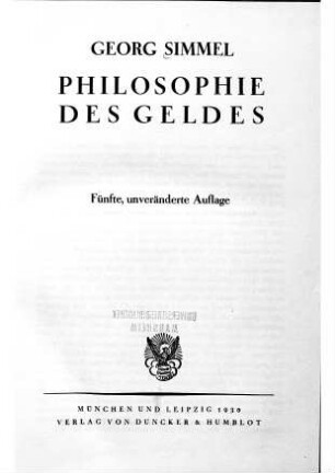 Philosophie des Geldes