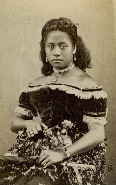 "Woman in festive costume, Samoa"