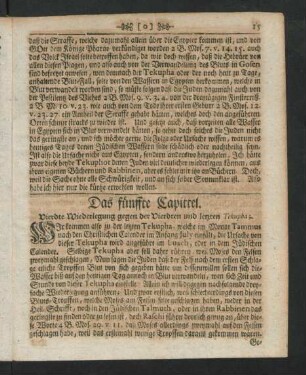 Das fünffte Capittel. Vierdte Wiederlegung gegen der Vierdten und letzten Tekupha