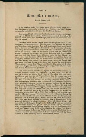 Nro. 1. Am Niemen, den 25. Junius 1812.
