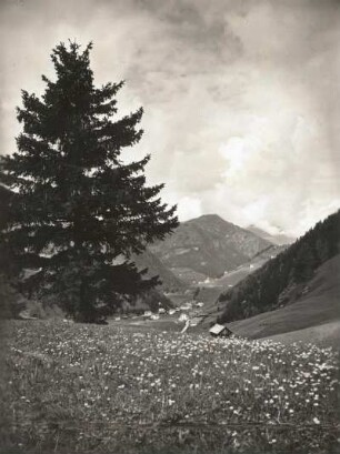 Dorf in einem Alpental