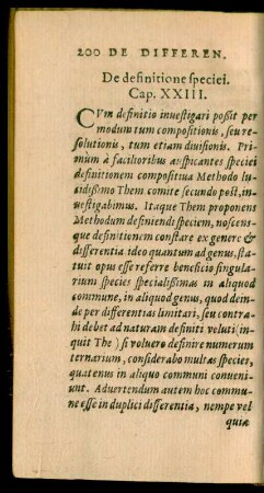 De definitione speciei. Cap. XXIII.