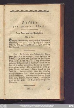 Zusätze zum zweyten Theile.