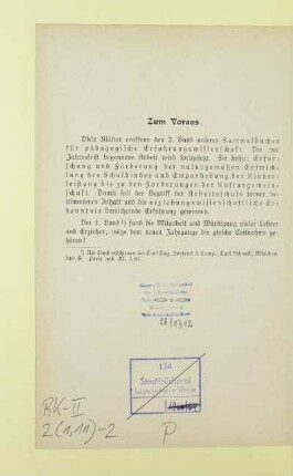 Zum Voraus