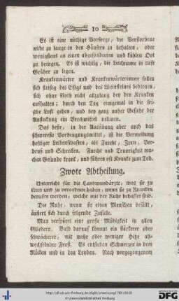 Zwote Abtheilung