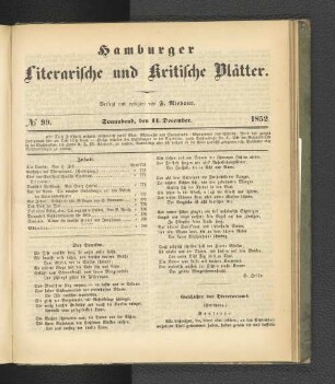 No. 99. 11. Dezember 1852