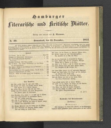 No. 99. 11. Dezember 1852