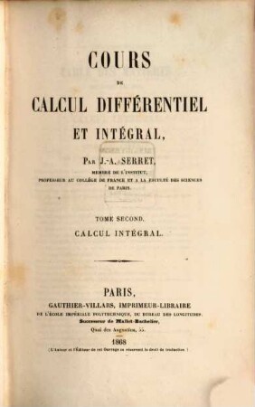 Cours de calcul différentiel et intégral. 2, Calcul différentiel