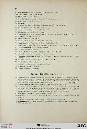 Bronze, Kupfer, Zinn, Eisen (Nr. 603-668)
