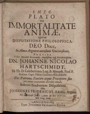 Plato De Immortalitate Animae