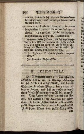 III. Lepidoptera