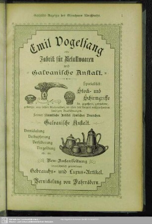 Anzeigen : Geschäfts-Anzeiger des Glauchauer Adreßbuchs