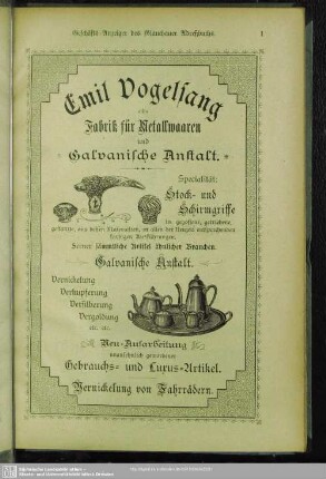 Anzeigen : Geschäfts-Anzeiger des Glauchauer Adreßbuchs