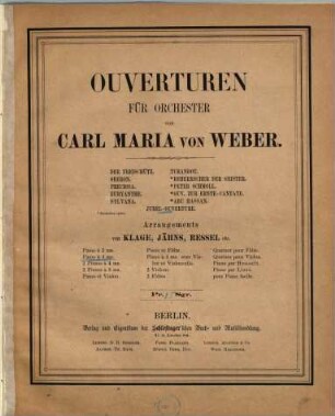 Jubel-Ouverture : Piano à 4 ms.