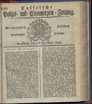 Nr. 90, Mittwoch, den 11ten November 1818