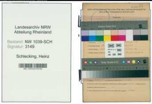 Entnazifizierung Heinz Schlecking , geb. 18.03.1913 ()
