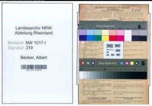 Entnazifizierung Albert Becker , geb. 07.03.1891 (Betriebsingenieur)