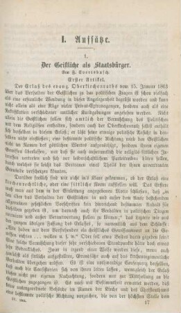 233-243 Der Geistliche als Staatsbürger : erster Artikel