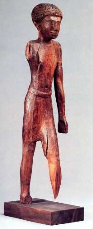 Statuette eines schreitenden Mannes