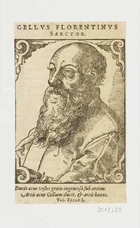 Bildnis Florentinus Gellus, aus: Nicolas Reusner, "Icones Sive Imagines vivae", Basel 1589