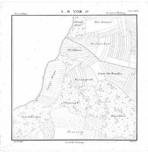 Kartenblatt SO XXXIII 18 Stand 1821 ca. (nur württembergischer Teil)