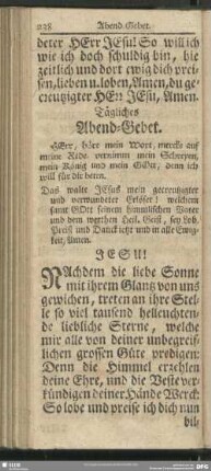 Tägliches Abend-Gebet