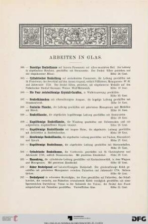 Arbeiten in Glas (Nr. 384-490)