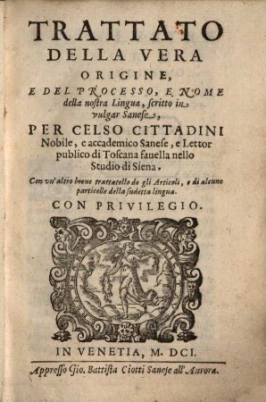 Trattato della Lingua vulgare