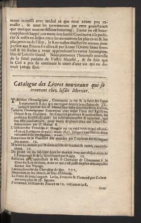 Catalogue des Livres nouveaux