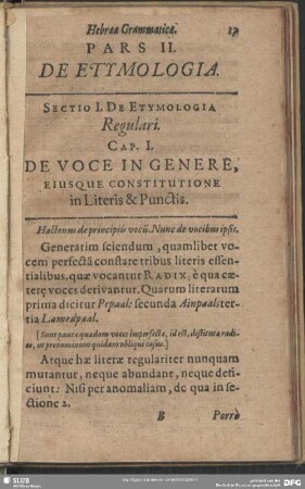 Pars II. De Etymologia