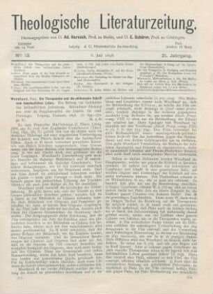 313-316 [Rezension] Wendland, Paul, Die Therapeuten und die philonische Schrift vom beschaulichen Leben
