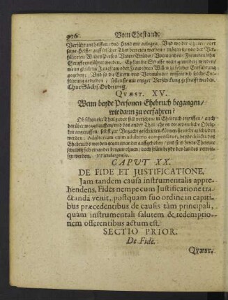 Caput XX. De Fide Et Iustificatione.