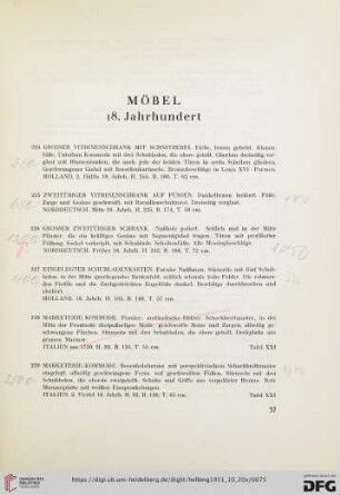 Möbel des 18. Jahrhunderts (Nr. 224-325)