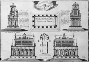 Reims, Saint-Remi, Grabmal des heiligen Remigius, Ansichten und Grundrisse