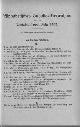 Sachverzeichnis