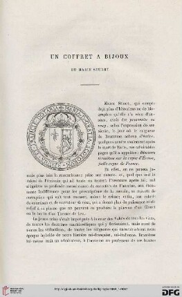 2. Pér. 1.1869: Un coffret à bijoux de Marie Stuart