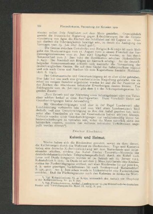 Zweiter Abschnitt. Kolonie und Heimat.