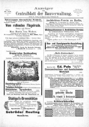 Anzeiger zum Zentralblatt der Bauverwaltung, No. 50