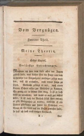 Erstes Kapitel. Vorläufige Betrachtungen