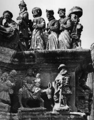 Kalvarienberg : Kalvarienberg (1581-1588). Detail mit Flucht nach Ägypten. Guimiliau