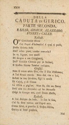Parte Seconda / Zweyter Theil