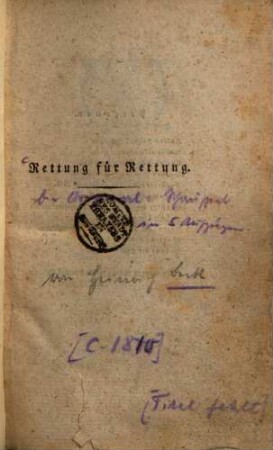 Rettung für Rettung : Ein Original-Schauspiel in 5 Aufzügen