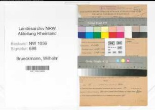 Entnazifizierung Wilhelm Brueckmann , geb. 16.10.1892 (Kaufmann)