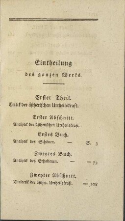Eintheilung des ganzen Werks.