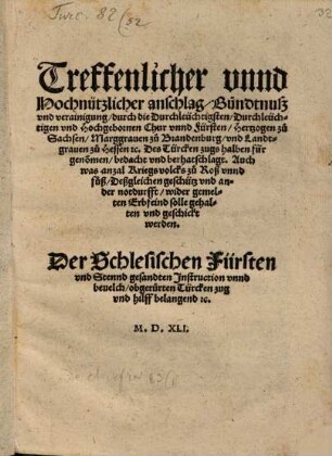 Treffenlicher ... anschlag ... des Türckenzugs halben fürgenommen