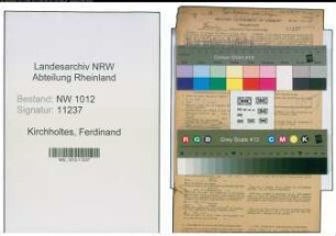 Entnazifizierung Ferdinand Kirchholtes , geb. 01.12.1908 (Metzgermeister)